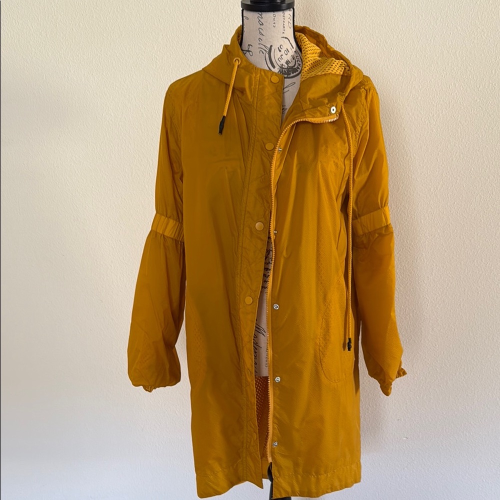 JoyLab Yellow Utility Jacket with Hood and Water-Resistant Finish